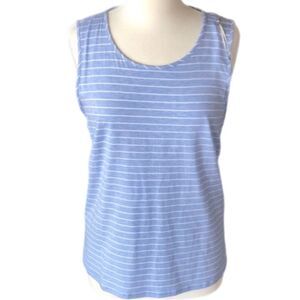Nottibianche Sleep Top Size Medium Pastel Blue with White Stripes. shelf bra